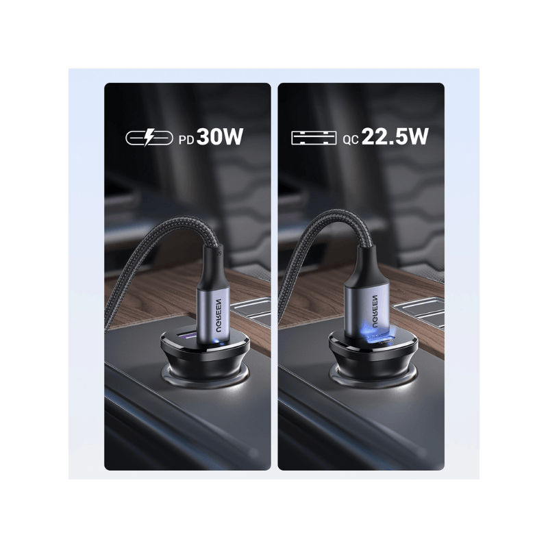 UGREEN CHARGEUR 30W AUTO 2 Ports PD (25845)