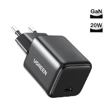 UGREEN CHARGEUR RAPIDE 20W USB-C GaN NOIR(55528)