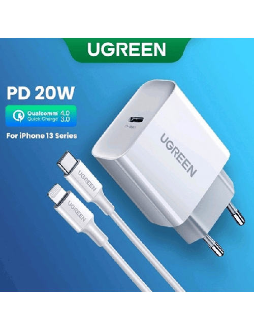 UGREEN USB-C 20W PD CHARGEUR + 1M CABLE (50698)