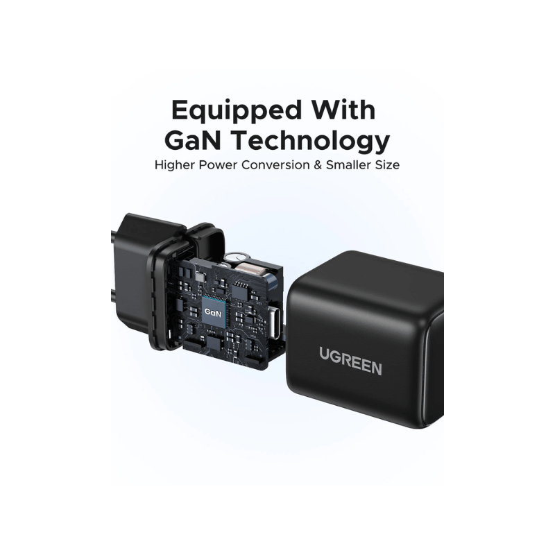 UGREEN CHARGEUR RAPIDE 30W USB-C GaN NOIR (65007)