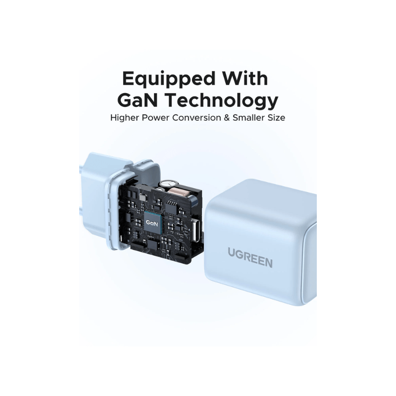 UGREEN CHARGEUR RAPIDE 30W USB-C GAN BLEU (65010)