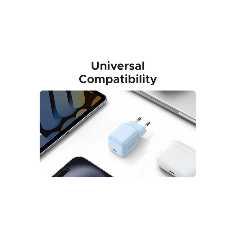 UGREEN CHARGEUR RAPIDE 30W USB-C GAN BLEU (65010)