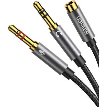 Ugreen Cable Audio 3.5mm Male to 3.5mm Female Aliminum Black (20899)