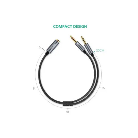 Ugreen Cable Audio 3.5mm Male to 3.5mm Female Aliminum Black (20899)