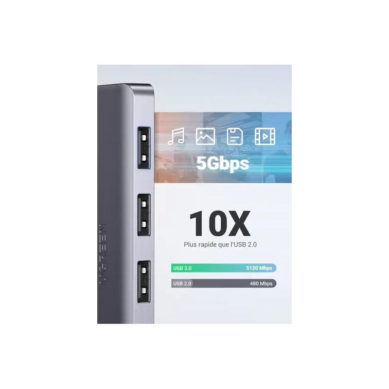 Ugreen HUB USB 2.0 to 4 x USB 3.0 (50985)