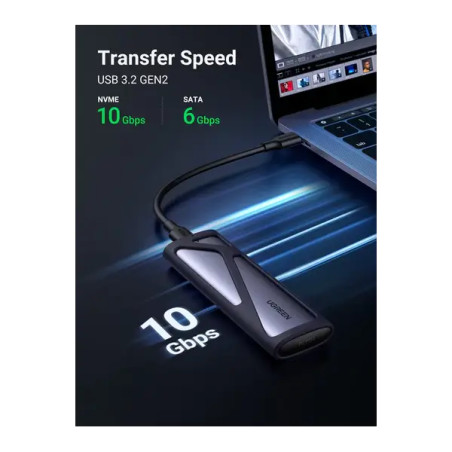 Ugreen External Hard Drive Case NVMe M2 SATA SSD (90264)