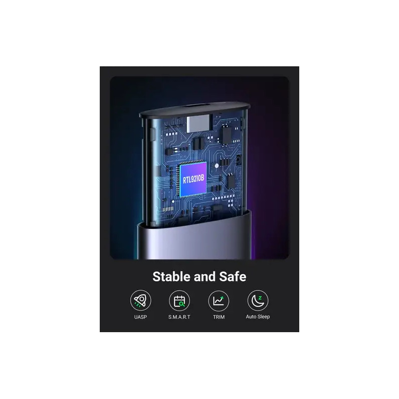 Ugreen Boitier disque dur externe NvmeM2 SATA SSD (90264)