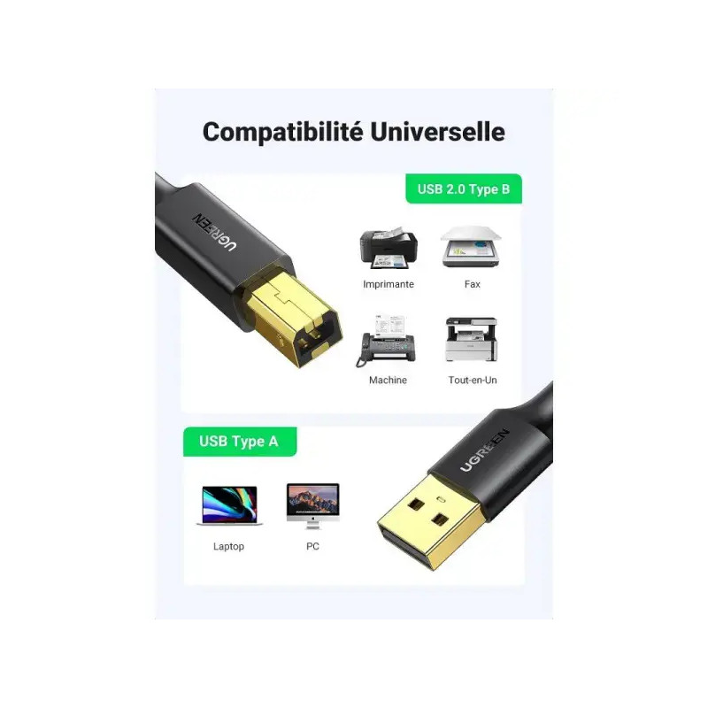 Ugreen Cable printer USB 2.0 to BM 2M (20847)