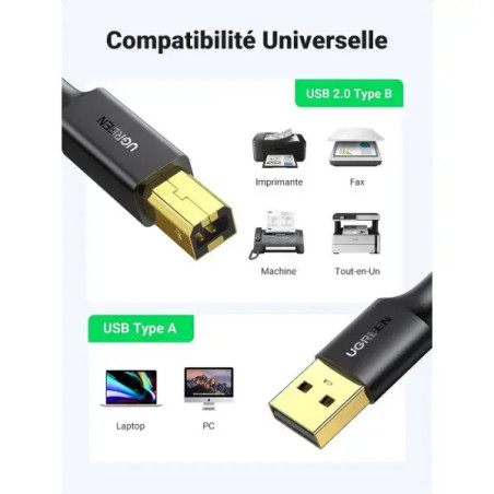Ugreen Cable printer USB 2.0 to BM 2M (20847)