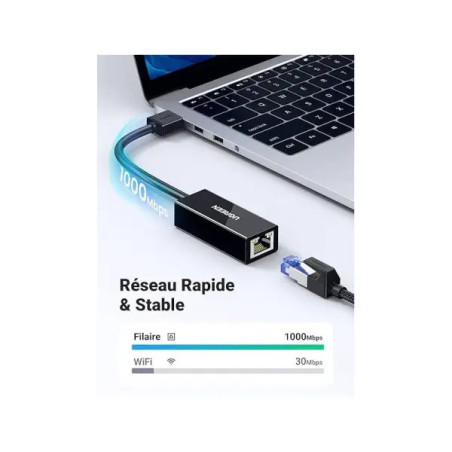 Ugreen USB 3.0 to RJ45 Black Adapter (20256)
