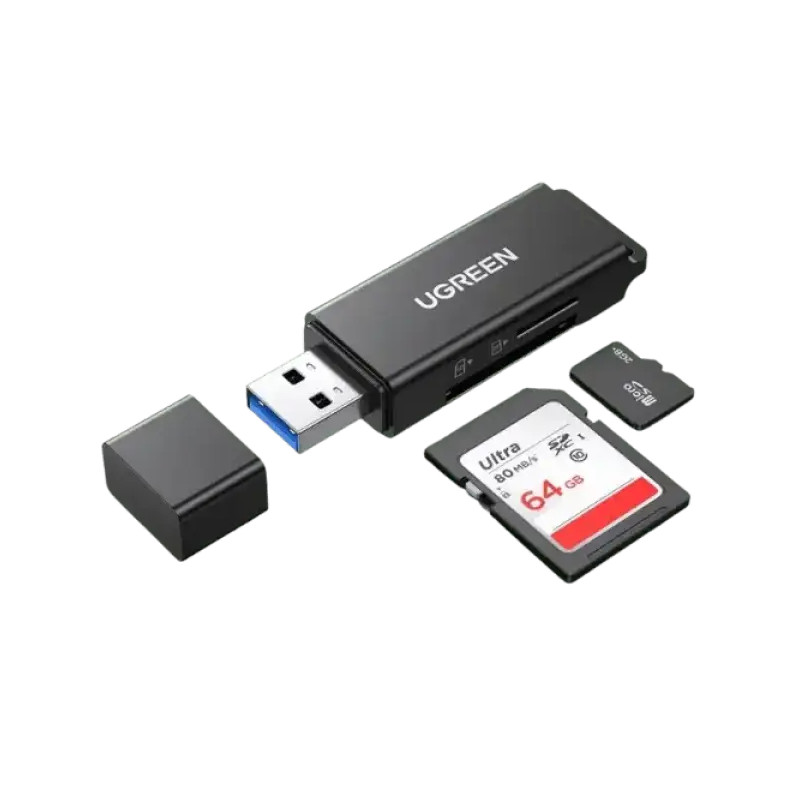 Ugreen Lecteur carte mémoire SD/TF USB 3.0 (2en1) Noir (40752)