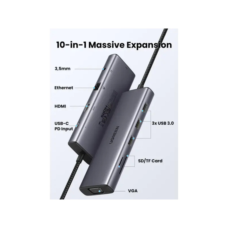 HUB USB-C Ugreen 10 en 1 (15601)