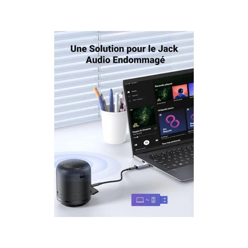 Ugreen Adaptateur USB-A vers Port Jack audio 3.5mm (80864)