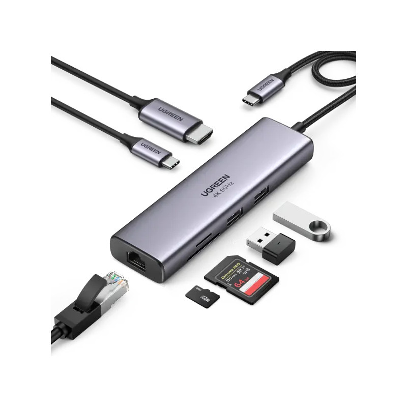 Ugreen USB-C 7 in 1 Docking Station (HDMI 4K) (90568)