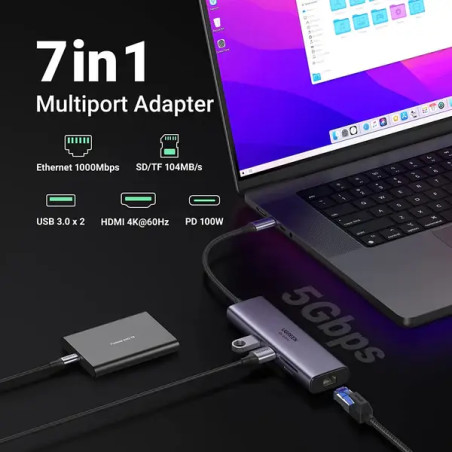Ugreen USB-C 7 in 1 Docking Station (HDMI 4K) (90568)