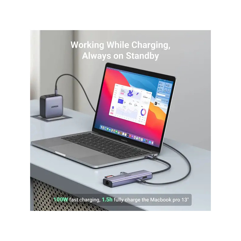 Ugreen Station d'accueil USB-C 7 en 1 (HDMI 4K) (90568)