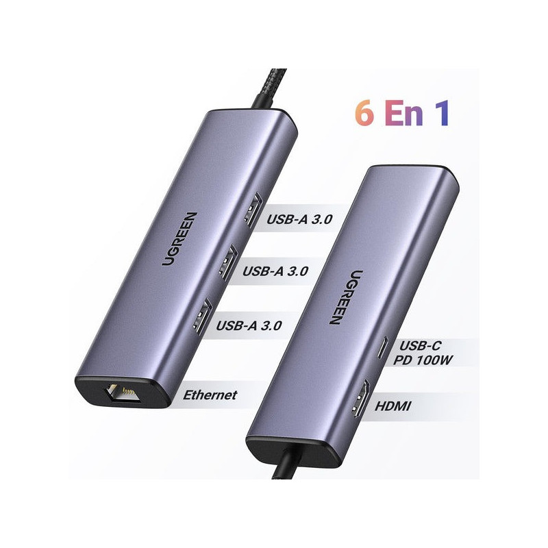Ugreen 6-in-1 USB-C Docking Station (15598)