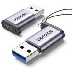 Ugreen Adaptateur USB-A Male 3.0 to USB-C Female GRIS (50533)  - Adaptateur
