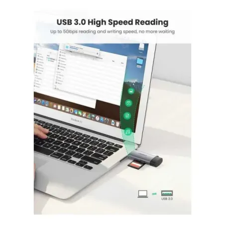 UGREEN MEMORY CARD READER SD/TF USB-C & USB3.0 (50706)
