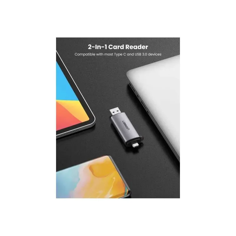 UGREEN MEMORY CARD READER SD/TF USB-C & USB3.0 (50706)