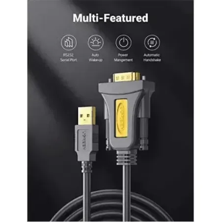 UGREEN ADAPTATEUR USB 2.0 TO DB9 RS-232 MALE 1.5M (20211)