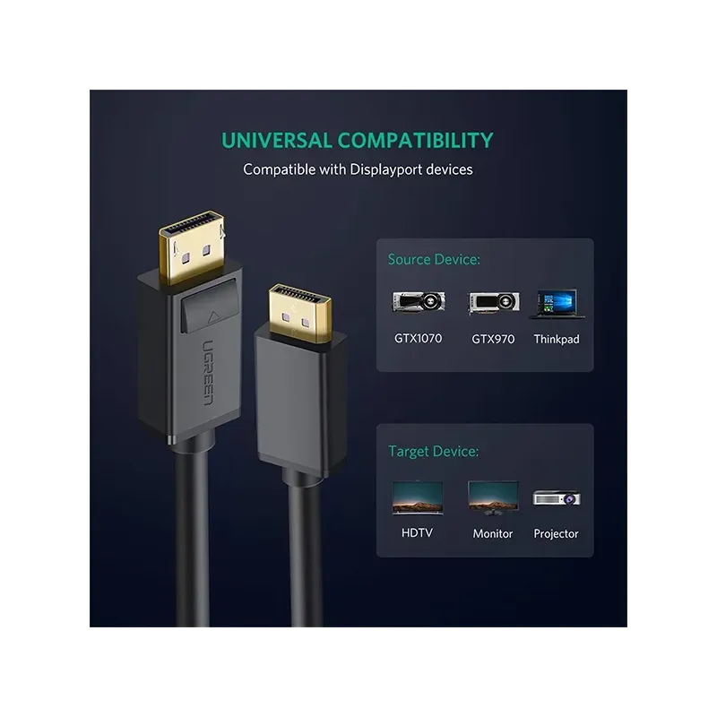 UGREEN CABLE DP 1.2 MALE TO MALE 1M (10244)