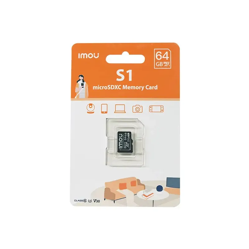 IMOU CARTE MÉMOIRE MICRO SD 64GO CLASSE 10 (ST2-64-S1)